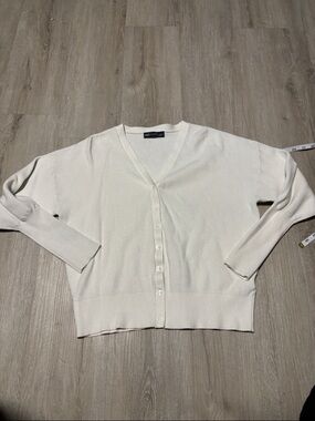 M&S Cream V-Neck Button Cardigan